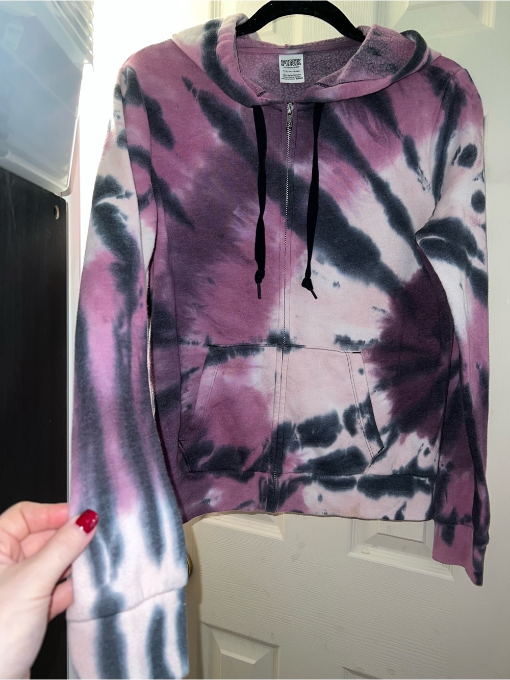 VS Pink Zip Up Tie-Dye Hoodie
